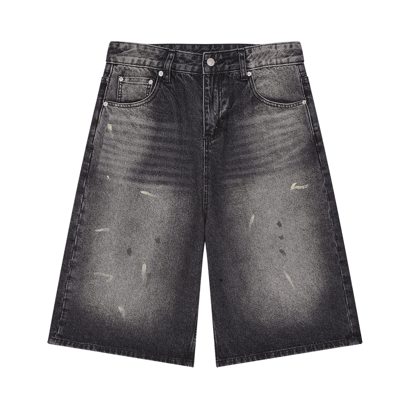 Vintage Wash Wide Leg Denim Shorts